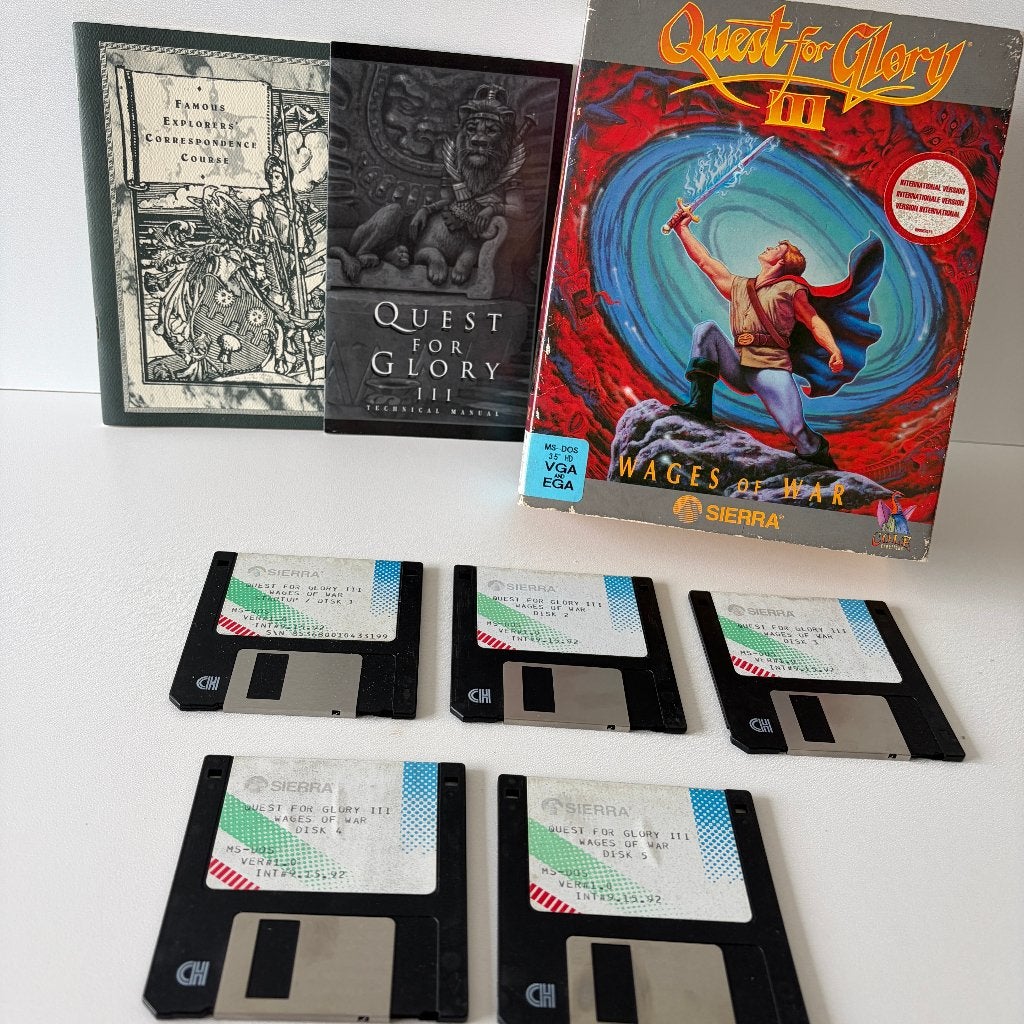 Quest for Glory III Big Box Compleet MS-DOS Sierra 1992, Avontuur en Actie, Gebruikt, 1 speler, Eén computer