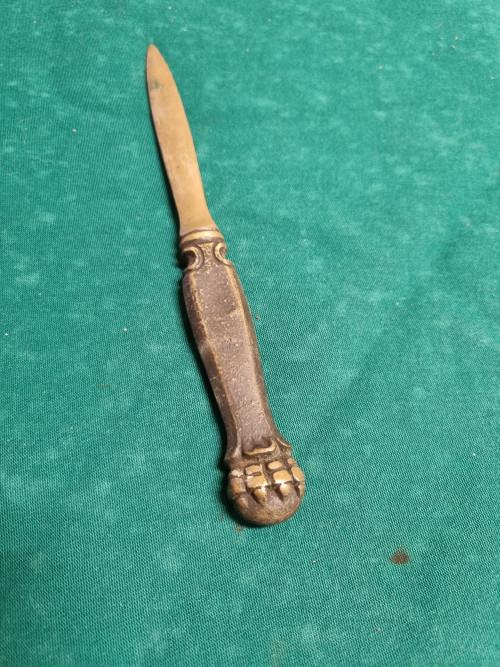 briefopener jaren 40 messing vintage, Ophalen of Verzenden