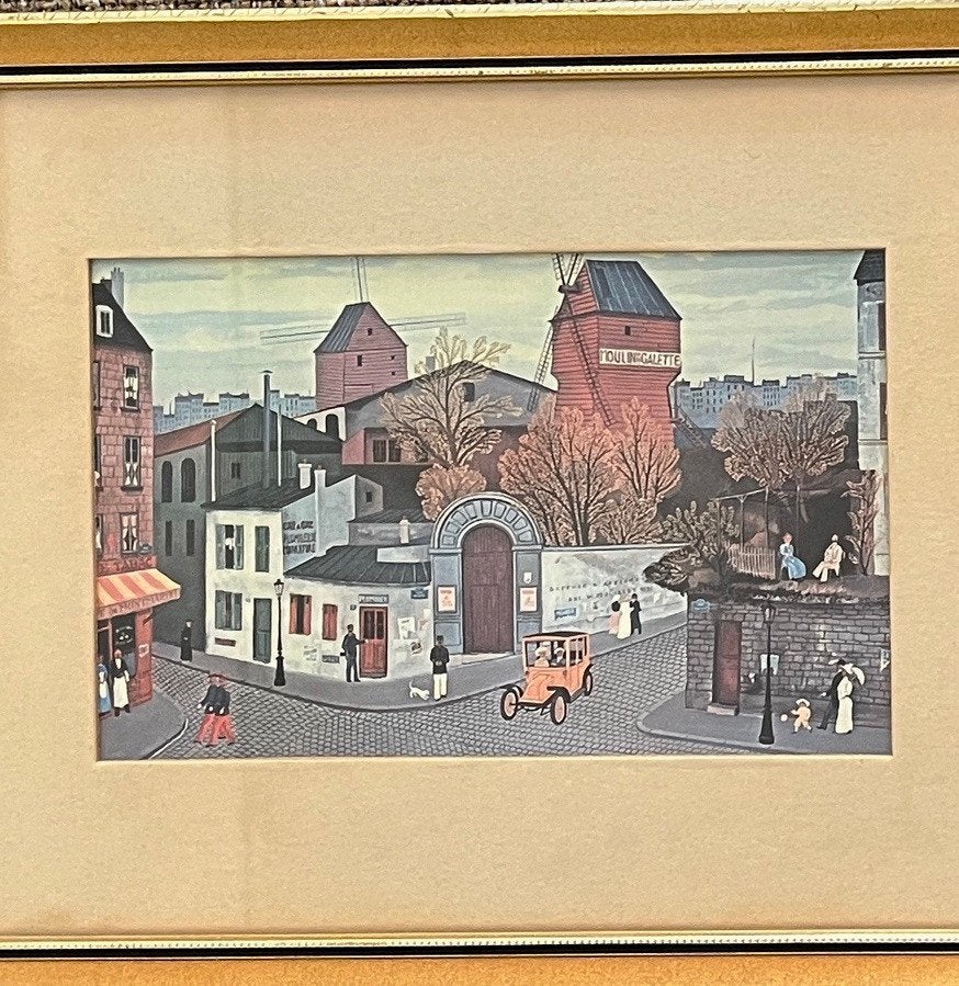 Prent van schilderij Le Moulin de la Galette, Antiek en Kunst, Kunst | Schilderijen | Klassiek, Ophalen of Verzenden