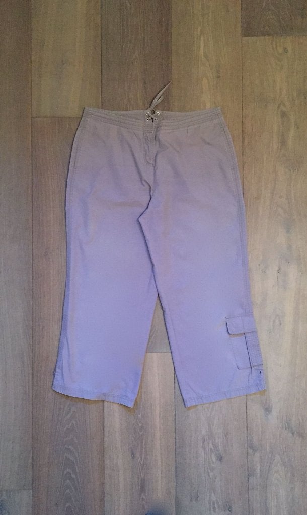 Lila high ankle zomerbroek met wijde broekspijpen; mt Large, Moment by Moment, Paars, Maat 42/44 (L), Ophalen of Verzenden