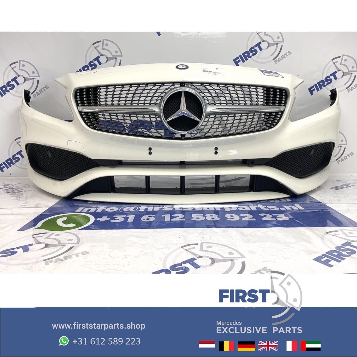 W176 FACELIFT AMG Voorbumper ZWART WIT GRIJS Mercedes A Klas, Auto-onderdelen, Carrosserie en Plaatwerk, Gebruikt, -, Voor, Ophalen of Verzenden