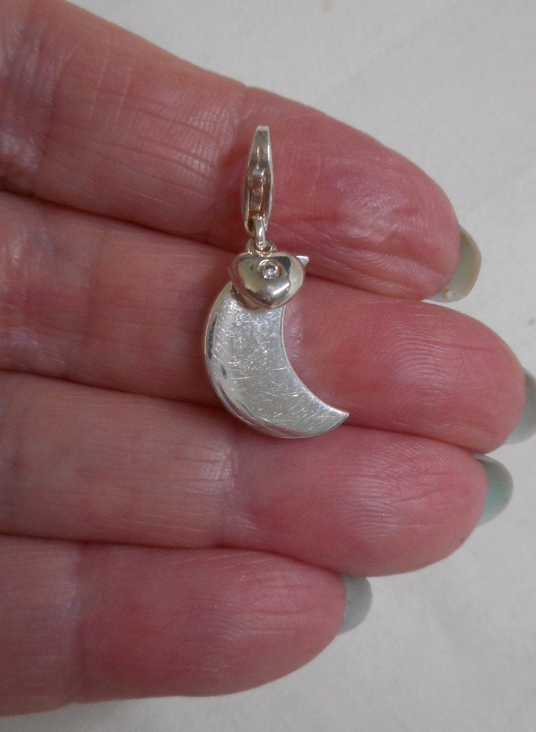 Thomas Sabo bedel maan en harthanger met diamant nr.2171, Overige merken, Verzenden, Zo goed als nieuw, 1 bedel