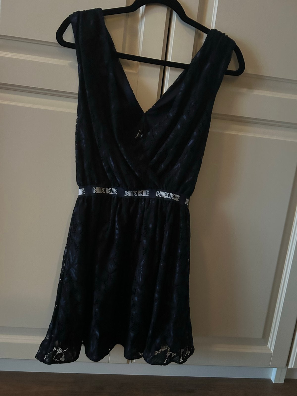 Nikkie donkerblauw jurkje maat 34, Ophalen of Verzenden, Zo goed als nieuw, Maat 34 (XS) of kleiner, Blauw