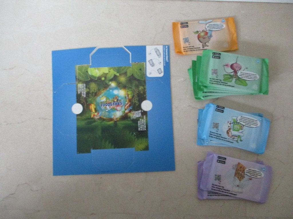 Foodstars 3x set 2 en 1x set 4 + spelregels, Albert Heijn, Ophalen of Verzenden
