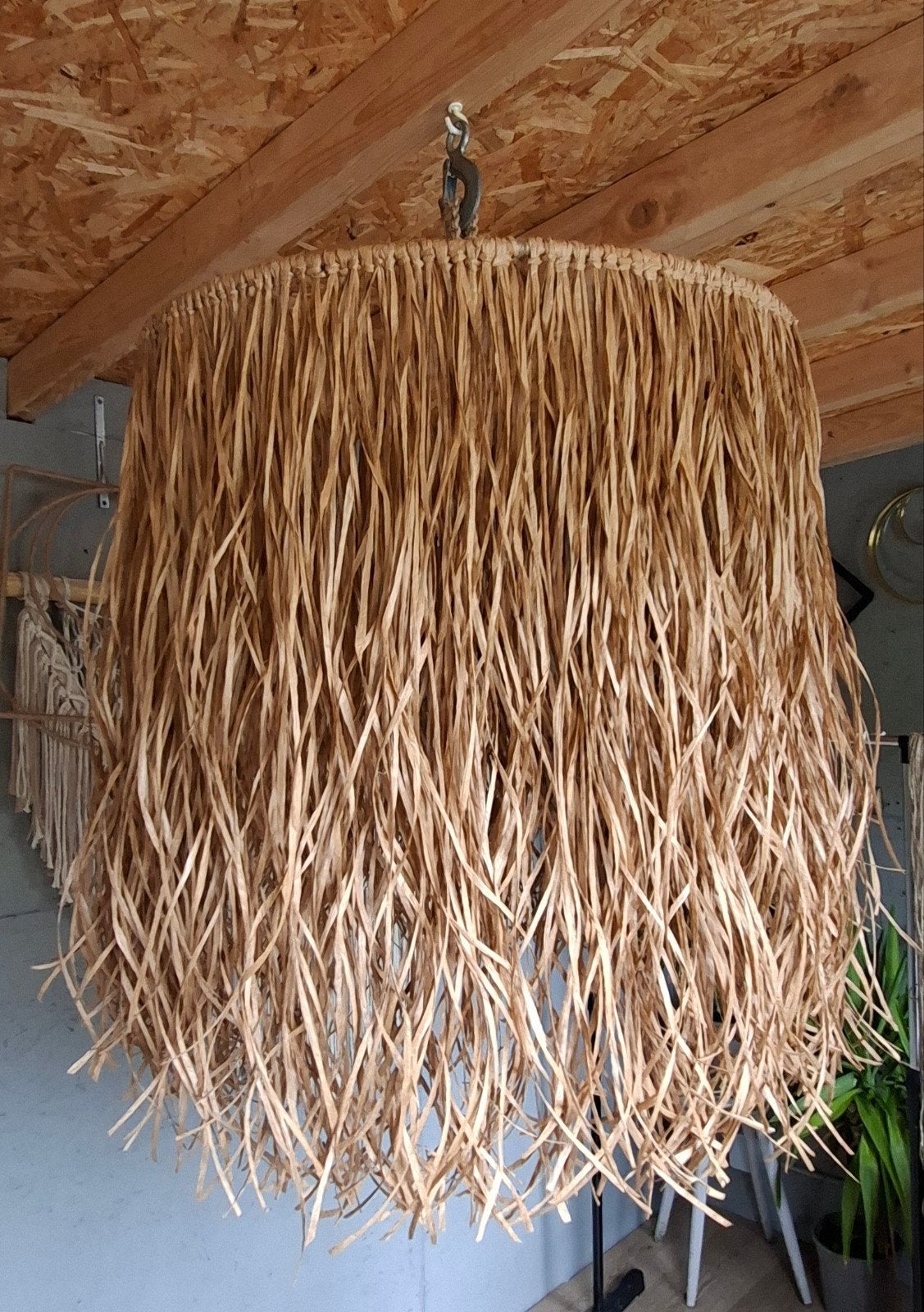 nieuwe handgemaakte raffia lamp ibiza stijl, Ophalen of Verzenden, Nieuw, Natuurlijk materiaal, Bohemian ibiza bali