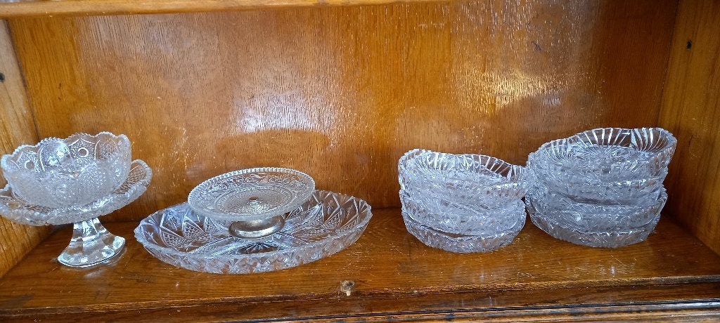 Vintage glazen schalen set - 10 stuks, Antiek en Kunst, Ophalen of Verzenden