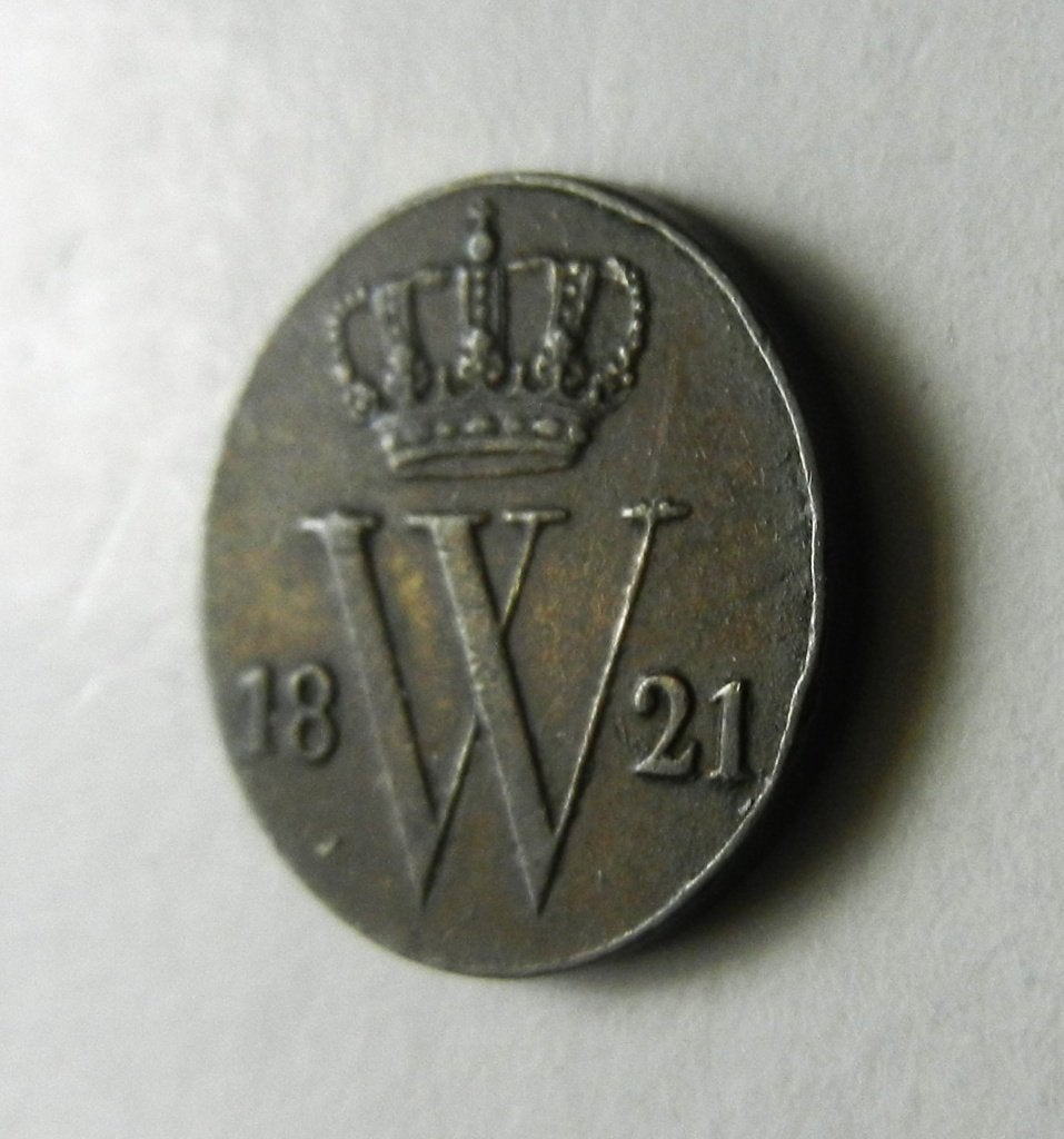 Nederland 1/2 cent 1821, Postzegels en Munten, Verzenden, Koning Willem I, Overige waardes, Losse munt