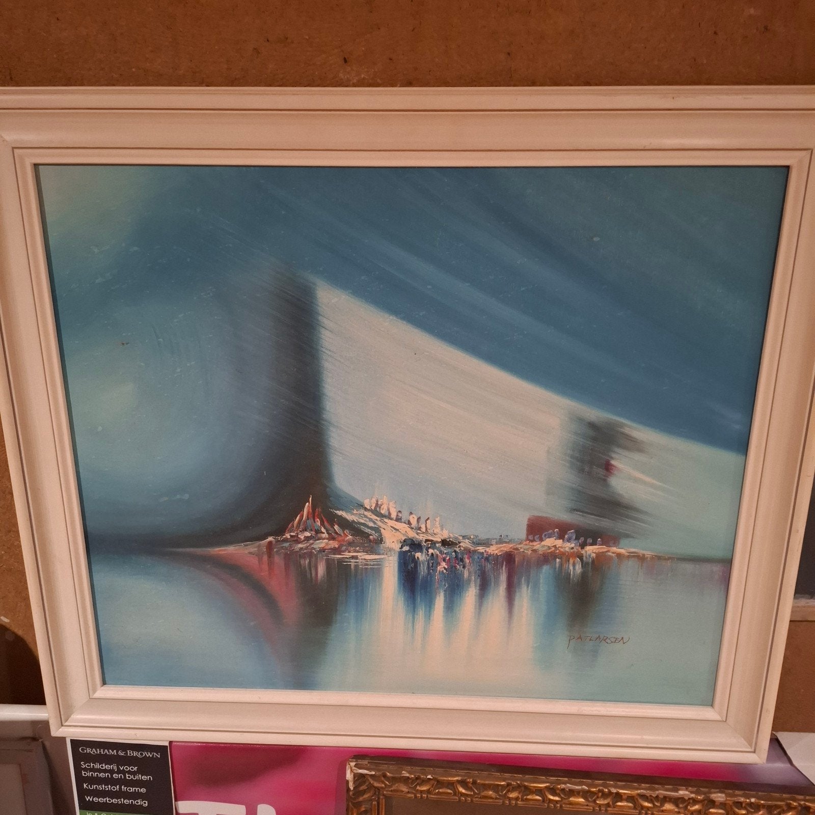 Abstract Landschap Schilderij - Gesigneerd Pat Larsen, Ophalen