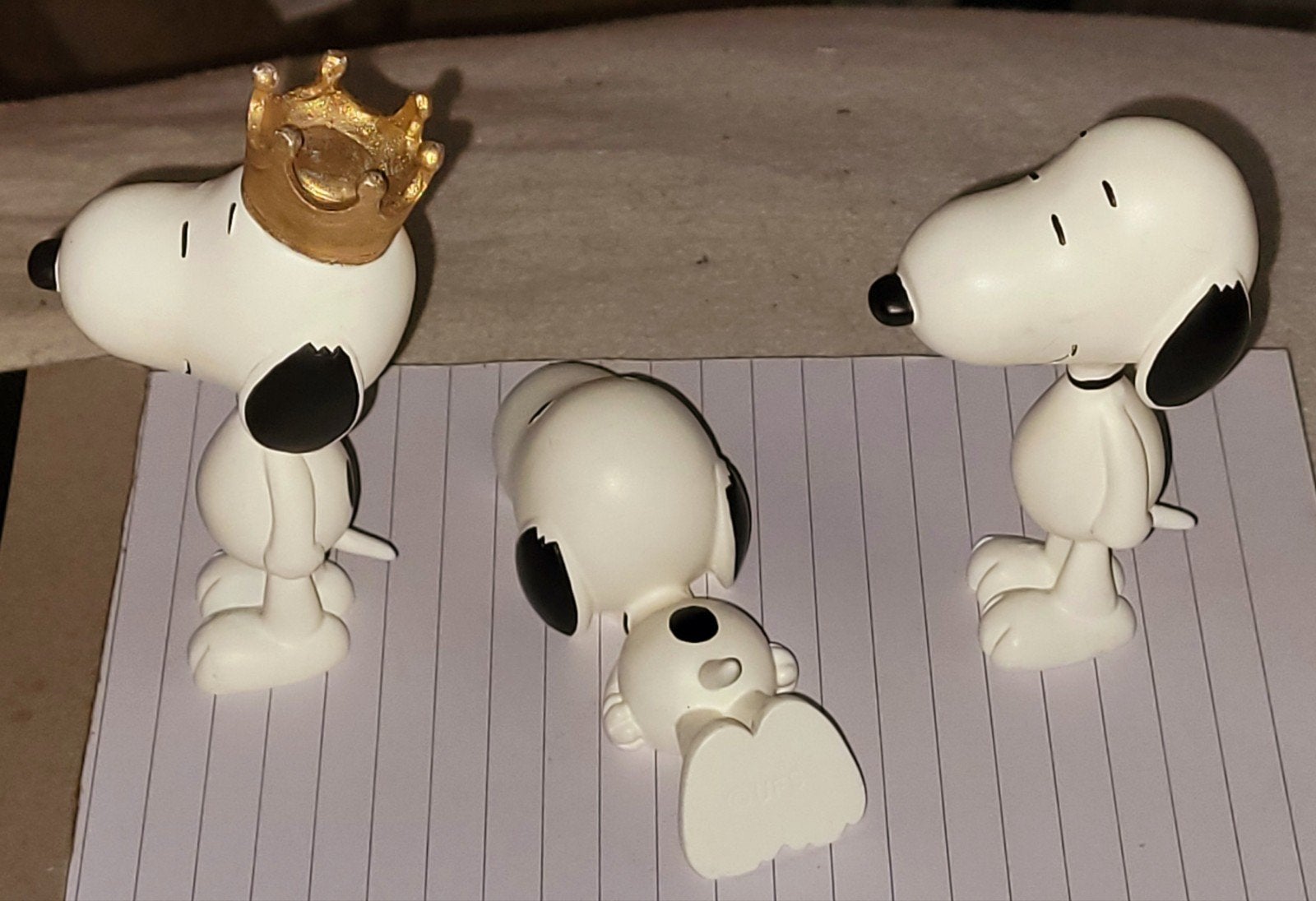 Complete set 3 resin figuren Snoopy Peanuts Plastoy -, Ophalen, Snoopy, Zo goed als nieuw, Beeldje of Figuurtje