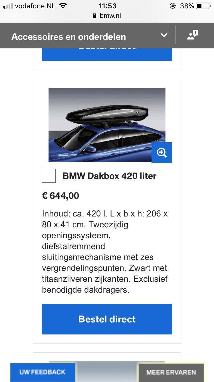 BMW Dakbox 420 liter - Zwart met titaanzilveren zijkanten, Auto diversen, Ophalen of Verzenden, Gebruikt