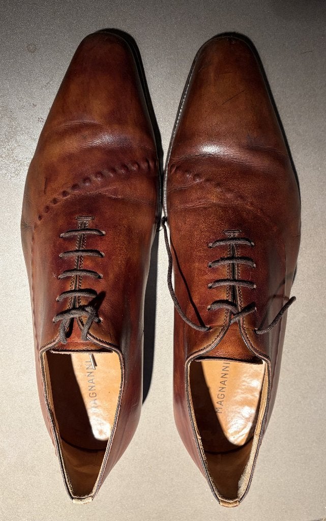 Magnannie herenschoenen bruin-cognac-kleur maat 42 1/2, Kleding | Heren, Schoenen, Bruin, Ophalen of Verzenden, Magnanni, Gedragen