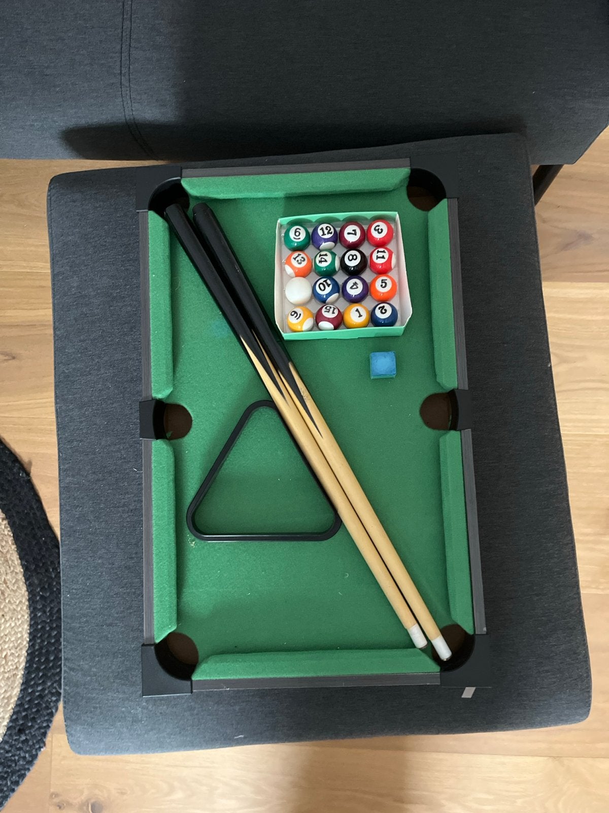 Mini pooltafel met accessoires, Ophalen, Gebruikt, Pooltafel