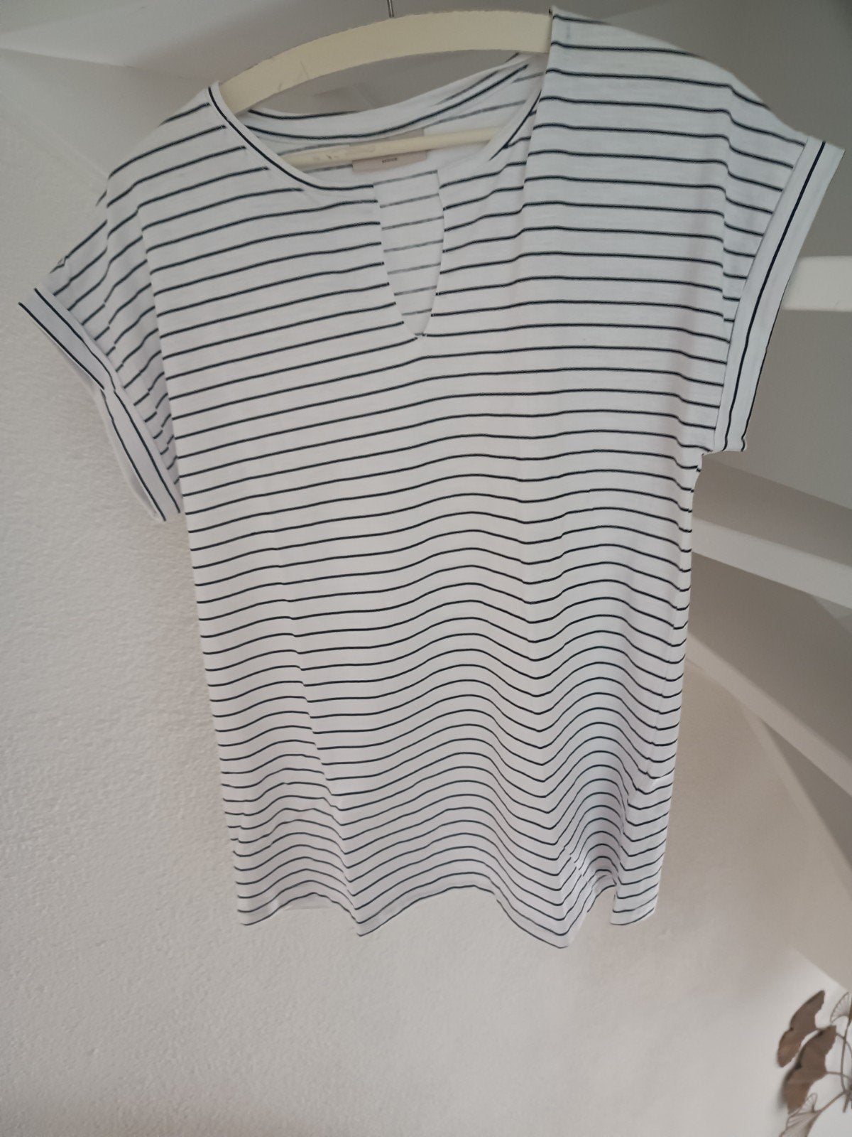 Gestreepte T-shirt met korte mouwen, Maat 38/40 (M), Wit, Ophalen of Verzenden, Korte mouw