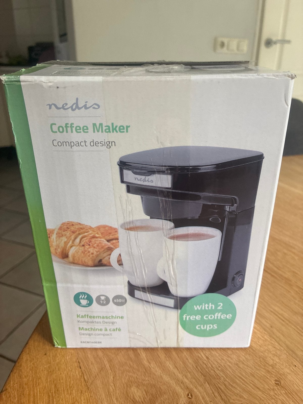 Nedis Koffiezetapparaat Compact Design met 2 Kopjes, Gemalen koffie, Ophalen of Verzenden, 2 tot 4 kopjes, Koffiemachine