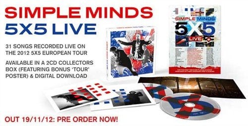 2Cd Box Simple Minds 5X5 Live 2012 Ltd Edt met Poster NIEUW, Ophalen of Verzenden, Nieuw in verpakking, Pop, Boxset