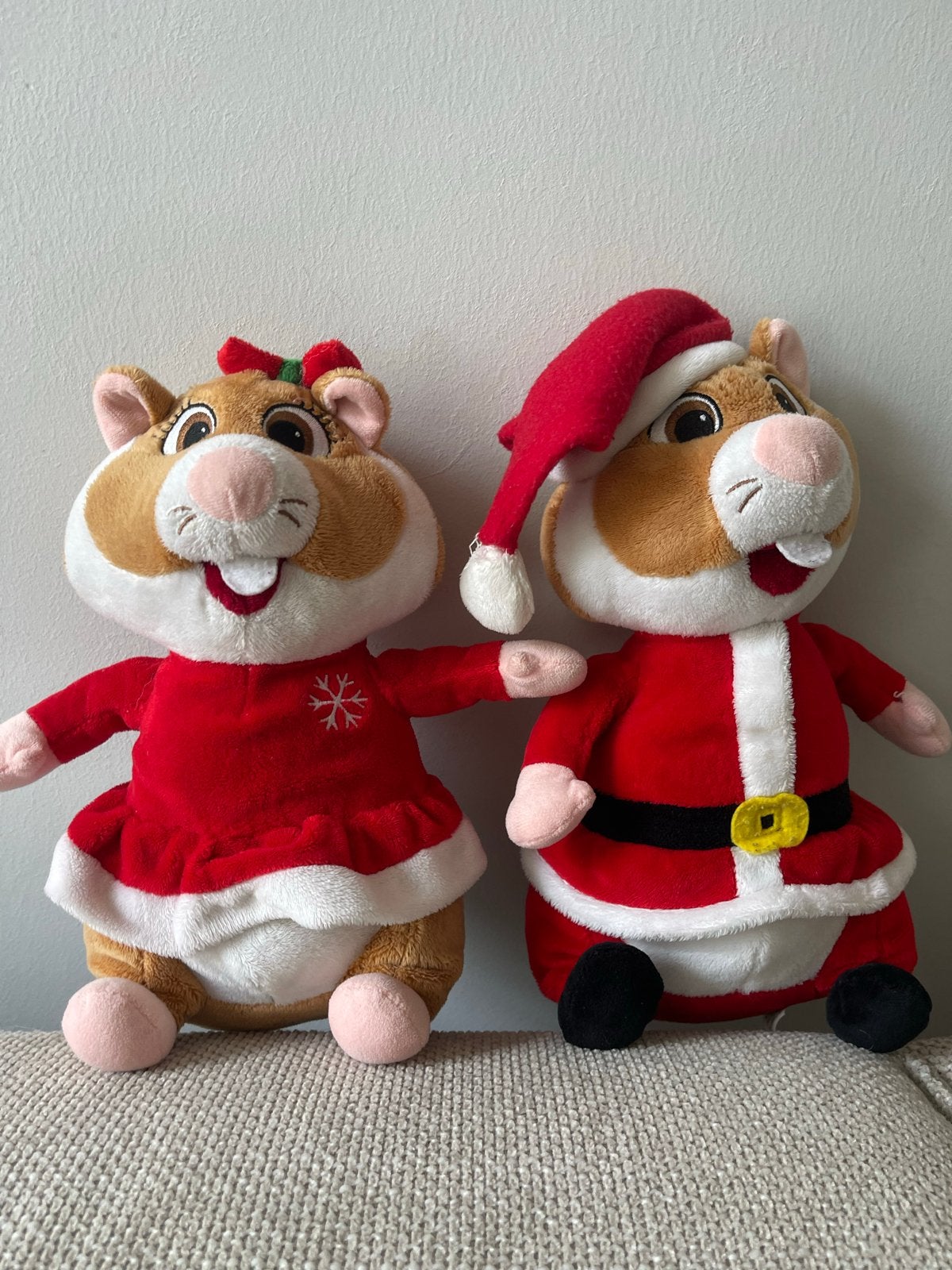 AH Kerst Hamster Knuffels - Set van 2, Overige merken, Overige karakters, Hamster, Ophalen of Verzenden