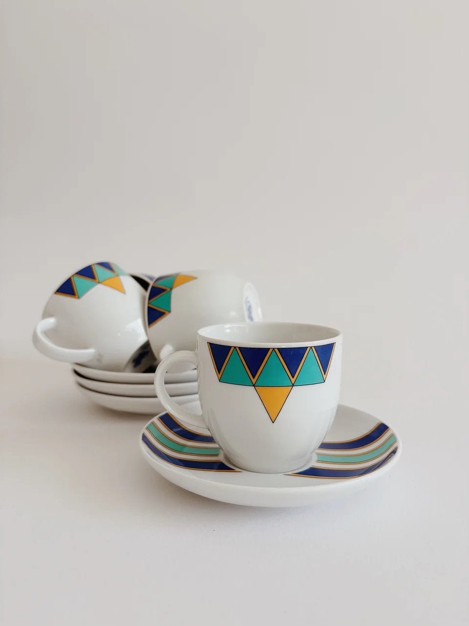 SET VAN 4 VINTAGE KOP EN SCHOTELS | GRAF VON HENNEBERG, Ophalen of Verzenden