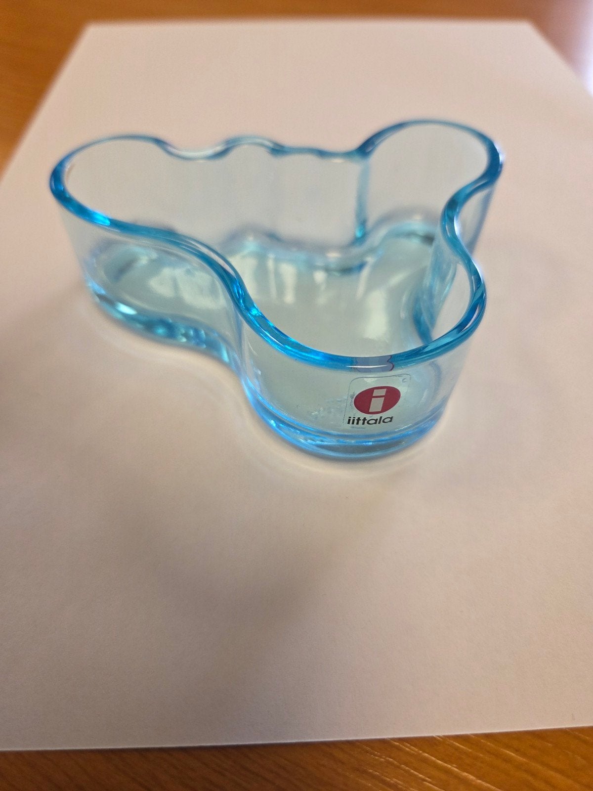 Iittala Aalto kandelaar 10 cm. - lichtblauw glas, Ophalen of Verzenden