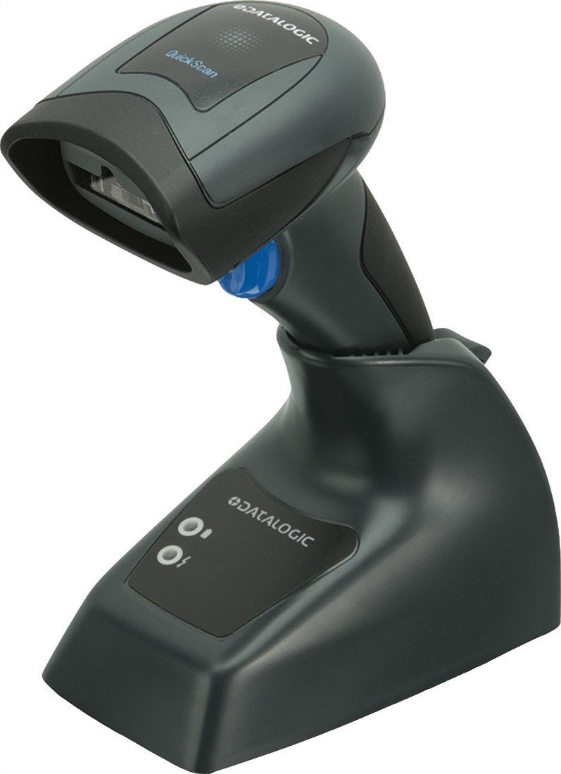 Datalogic draadloze barcodescanner met oplaadstation., Computers en Software, Scanners, Ophalen of Verzenden, Zo goed als nieuw
