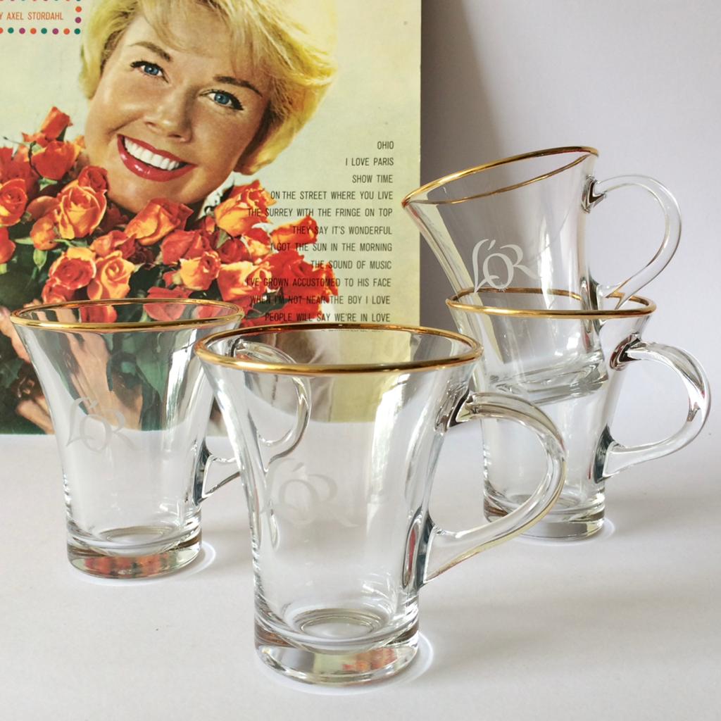 Set van 4 L’OR Lungo Glazen Koffie Kopjes, Ophalen of Verzenden, Zo goed als nieuw, Overige typen