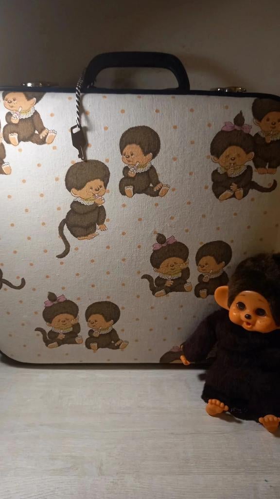 Retro vintage kinder logeer vakantie koffer upcycles, Ophalen of Verzenden, Nieuw, Wanddecoratie