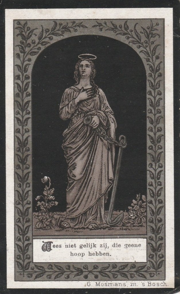 cornelia min-haarlem 1890, Ophalen of Verzenden, Bidprentje