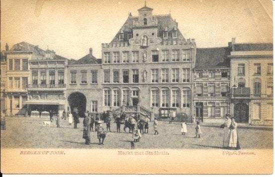 BERGEN op ZOOM Markt met Stadhuis, Verzenden, Voor 1920, Ongelopen, Noord-Brabant