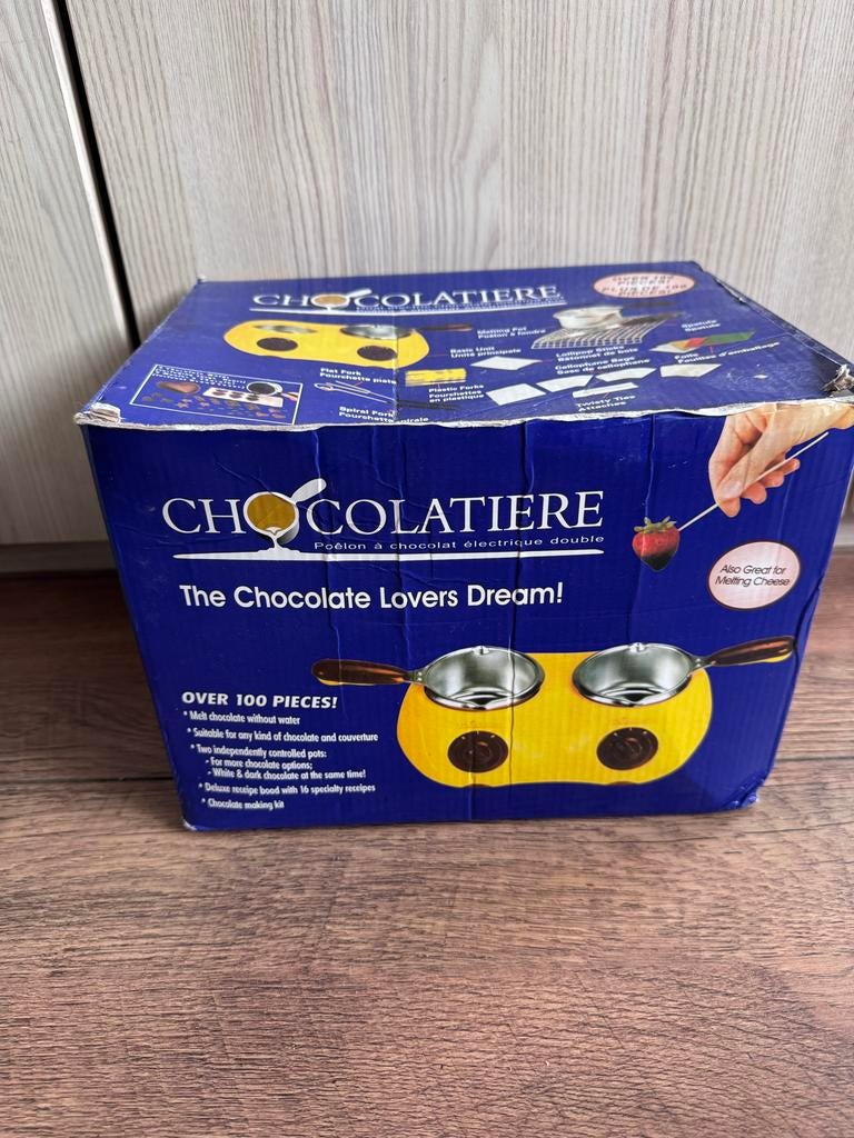 Chocolatiere chocolade smelter, Ophalen, Gebruikt, Fondueset