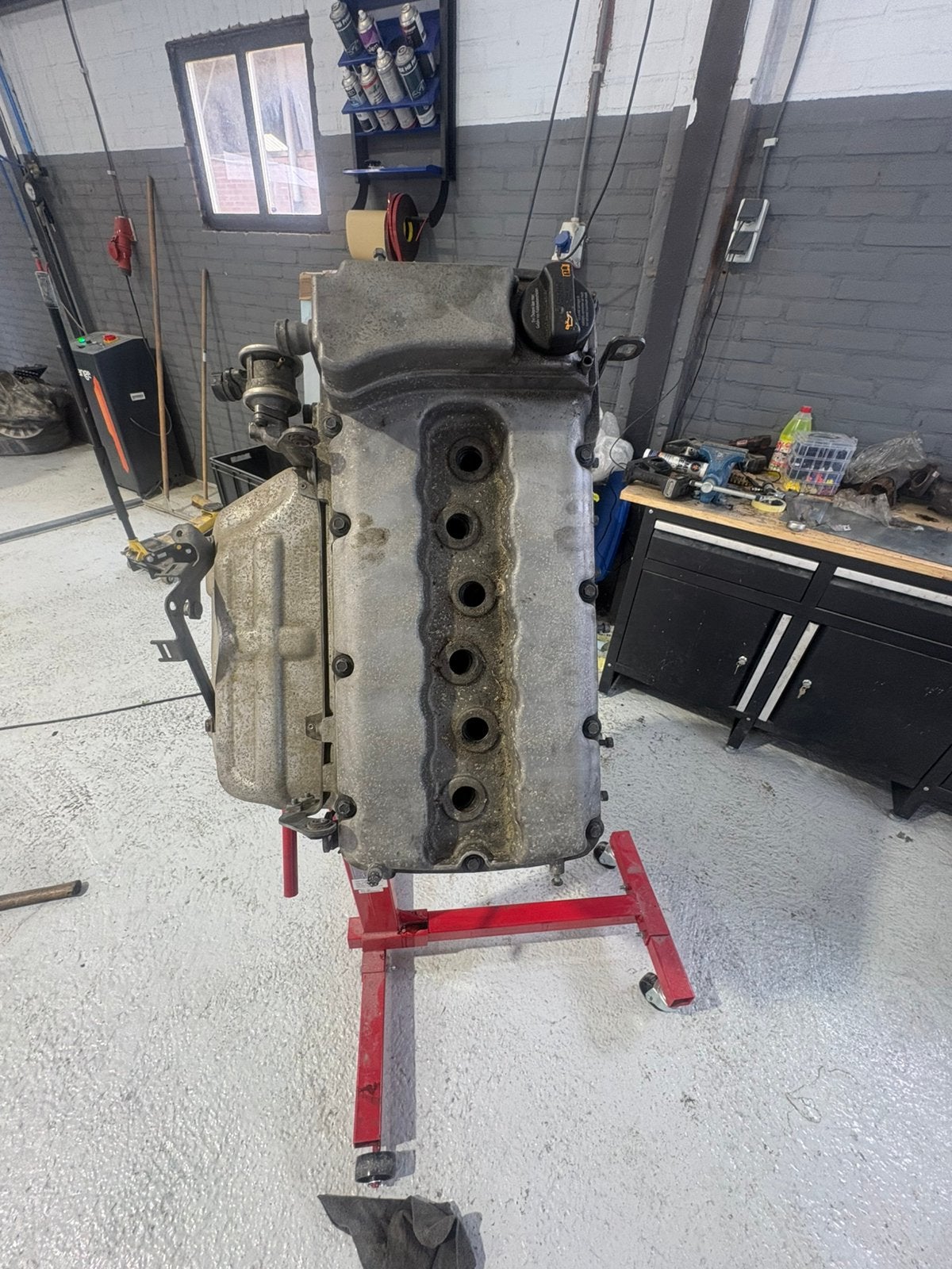 Vr6 3.2 motor met kapotte cilinderkop, Ophalen, Gebruikt