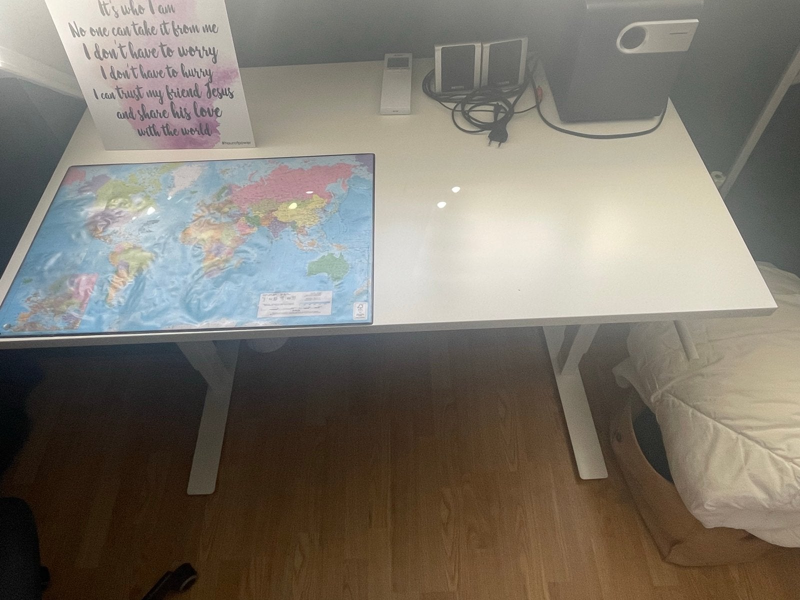 In hoogte verstelbare tafel - 121x70 cm, Ophalen of Verzenden, Gebruikt, Zwart