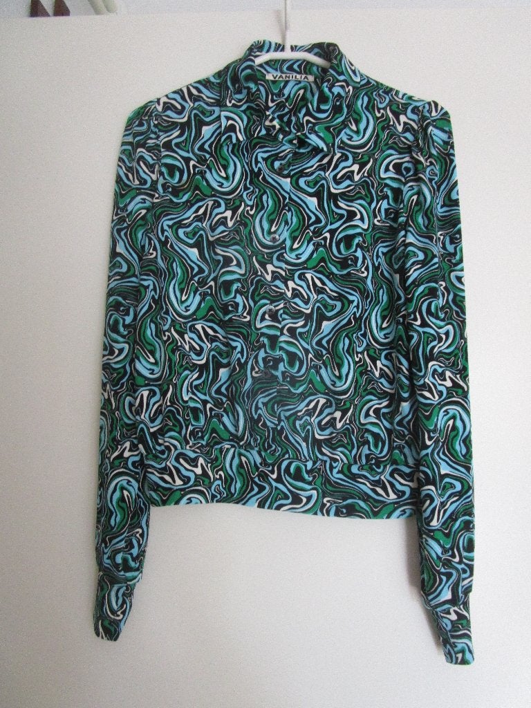 Vanilia blouse maat 34 lange mouw groen, Vanilia, Ophalen of Verzenden, Zo goed als nieuw, Maat 34 (XS) of kleiner