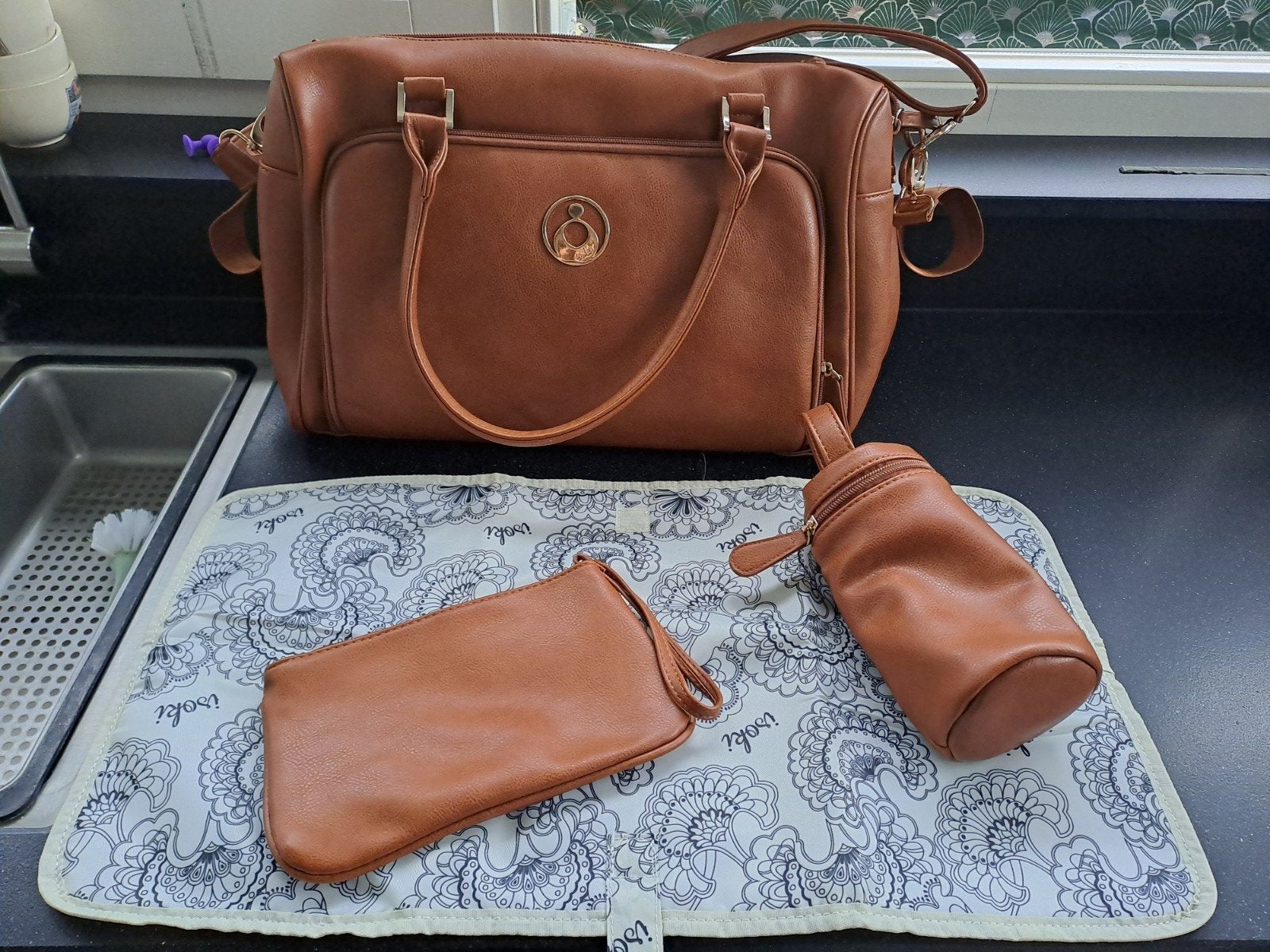 super mooi luiertas, bruin met accessoires, Verzorgingstas, Bruin, Extra vakken, Overige merken