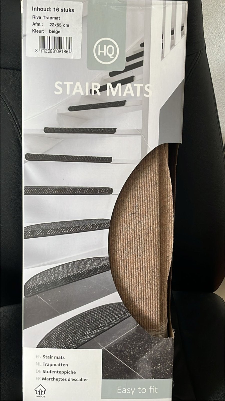 Beige Riva Traptreden Trapmatten - 16 stuks, 22x65 cm, Minder dan 50 cm, 50 tot 100 cm, Beige, Nieuw