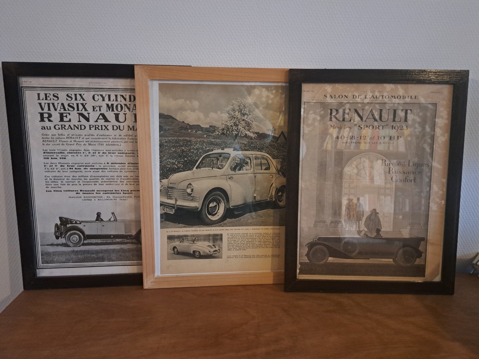 Originele ingelijste Renault advertenties (set van 3), Ophalen of Verzenden, Gebruikt, Auto's