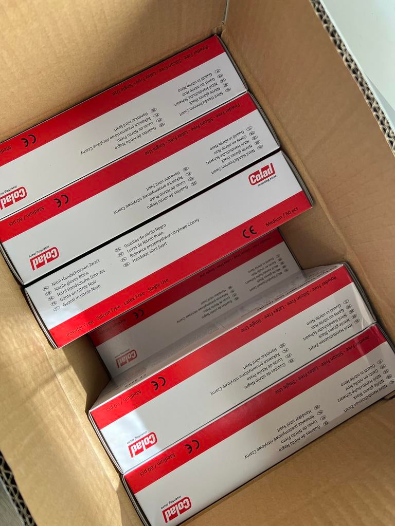 Colad Nitril Handschoenen Zwart - Maat Medium (60 stuks), Ophalen of Verzenden, Nieuw
