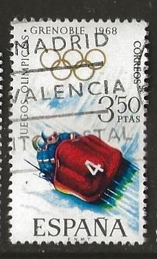 Spanje 58, bobslee, Verzenden, Gestempeld