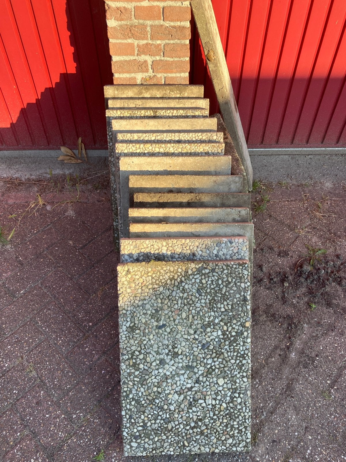 Gebruikte terrastegels van grind en beton, Tuin en Terras, Ophalen, Gebruikt, 10 m² of meer, Beton