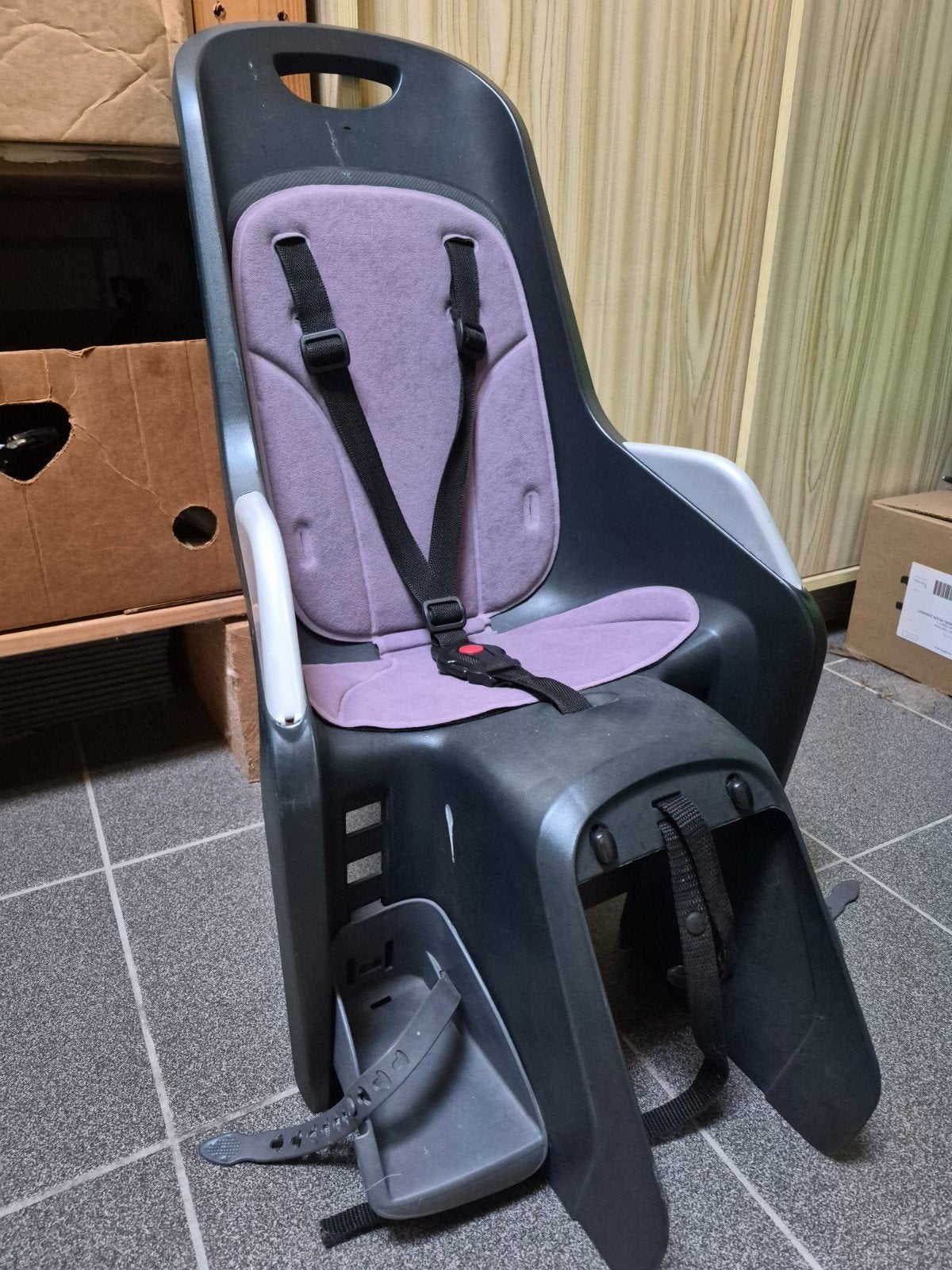 Gebruikt fietszitje voor achterop, inclusief voetsteuntjes, Ophalen, Achterzitje, Onbekend, 9 t/m 18 kg
