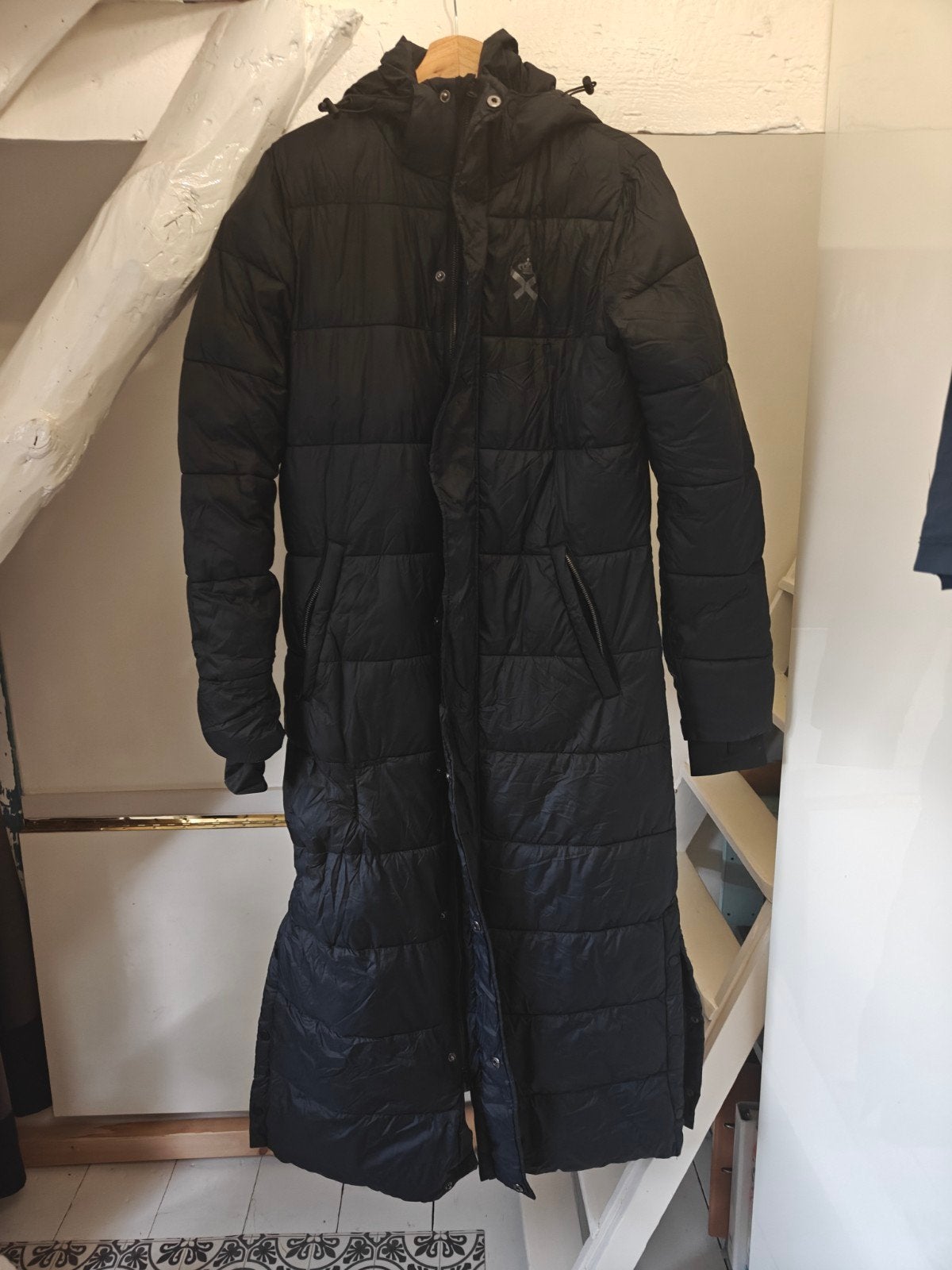 Kingsland lange dons winterjas, maat M, Maat 38/40 (M), Kingsland, Zwart, Ophalen of Verzenden