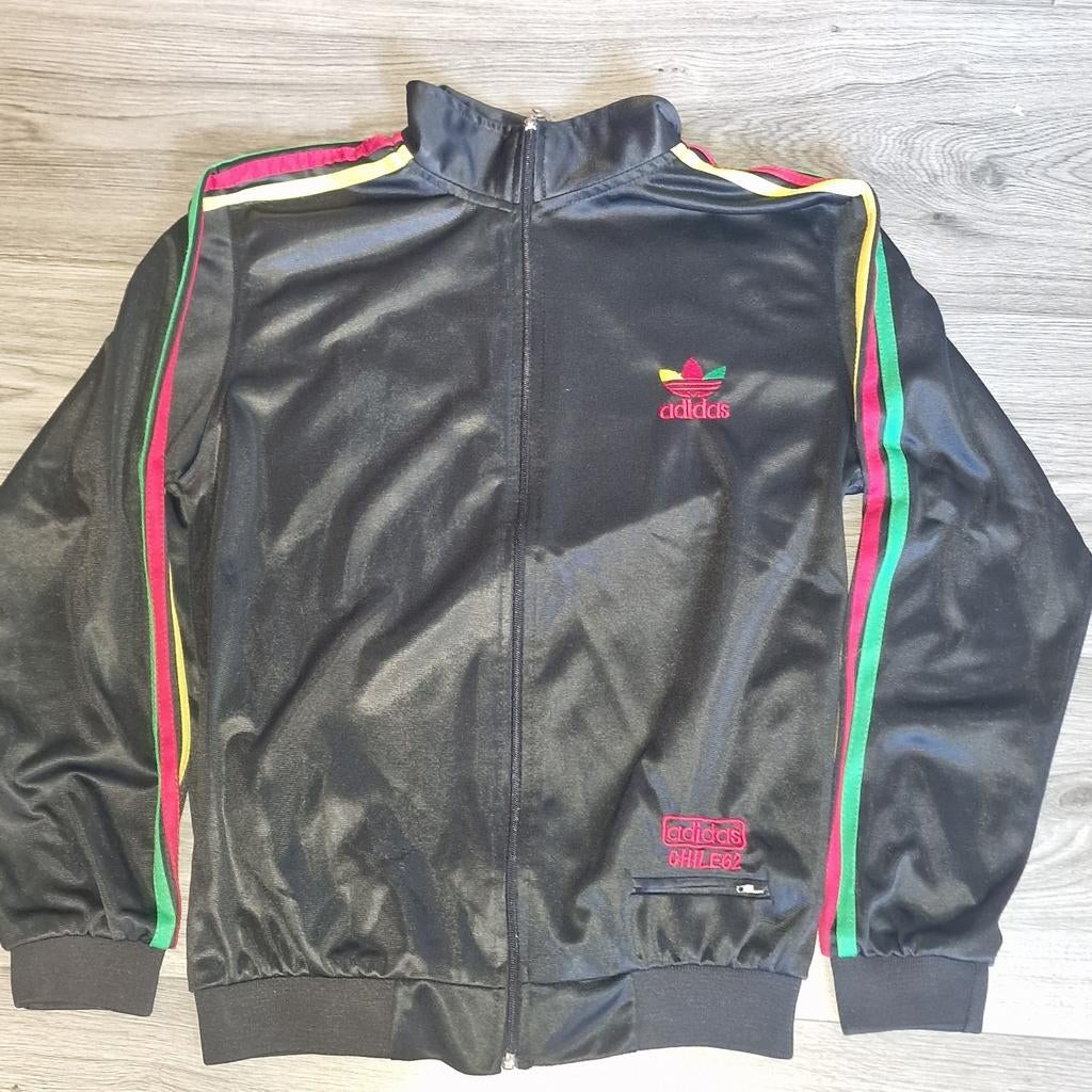 Vintage Adidas Chile 62  - Zwart met Rasta kleu, Kleding | Heren, Sportkleding, Zwart, Ophalen of Verzenden, Adidas, Gedragen