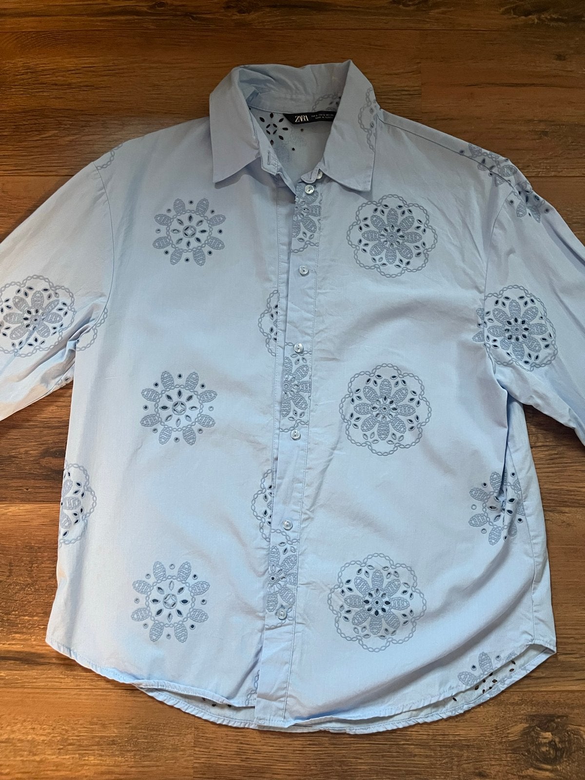 Nieuwe Zara blouse maat 36 met borduursel, Ophalen of Verzenden, Nieuw, Maat 36 (S), Blauw