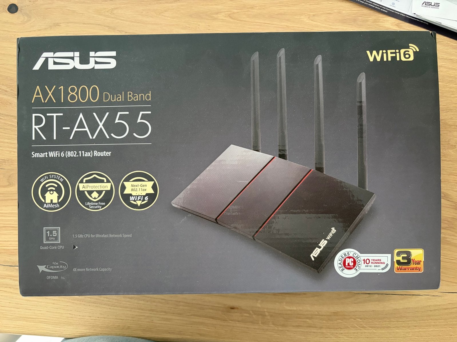 ASUS RT-AX55 AX1800 Dual Band Smart WiFi 6 Router, Ophalen of Verzenden, Zo goed als nieuw, Router