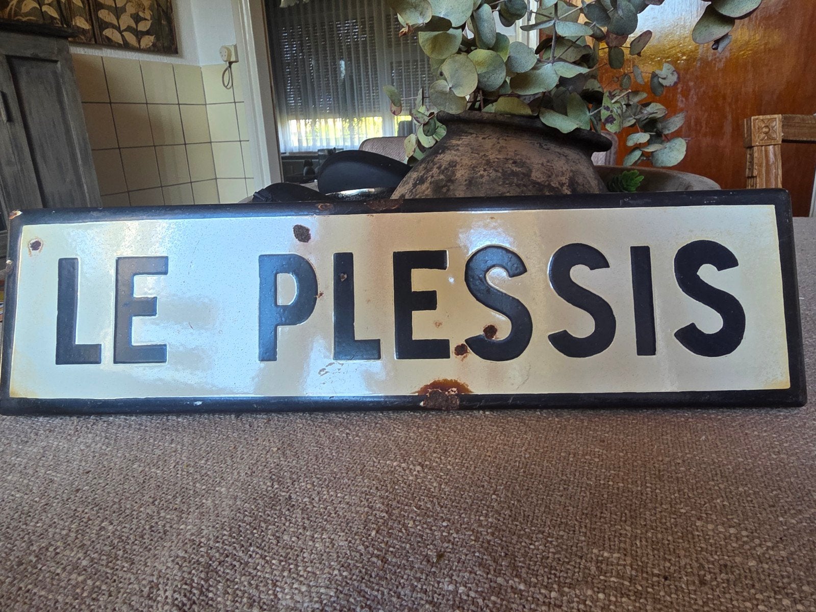 Franse brocante naambord, Ophalen of Verzenden