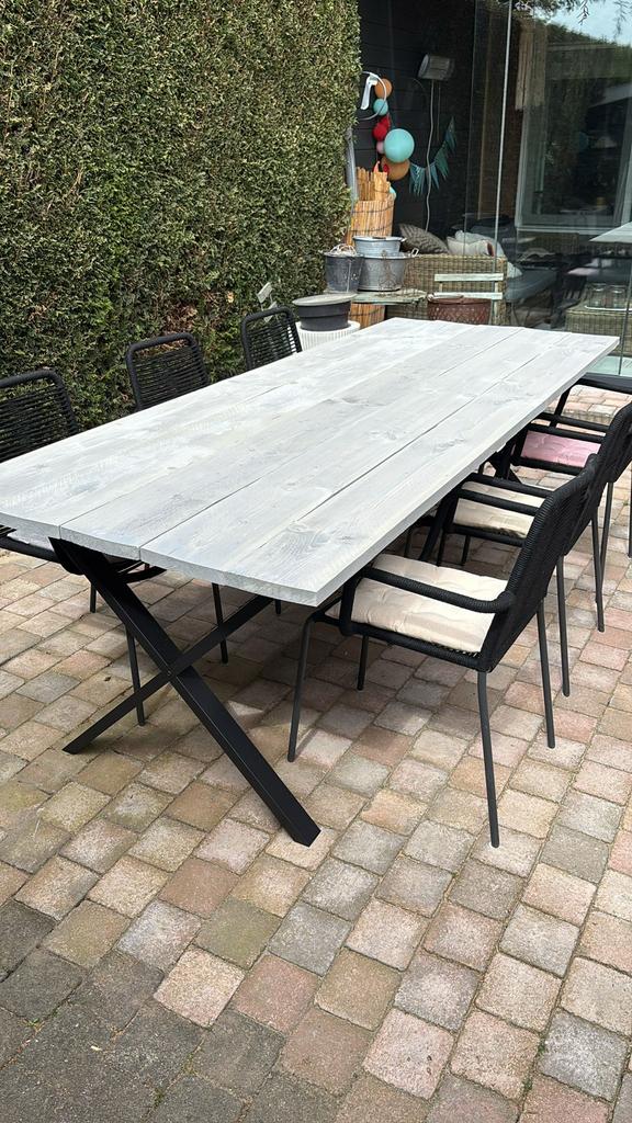 Stijger houten tafel nieuw. 250x100 mm, Tuin en Terras, Tuintafels, Ophalen of Verzenden, Zo goed als nieuw, Rechthoekig, Hout