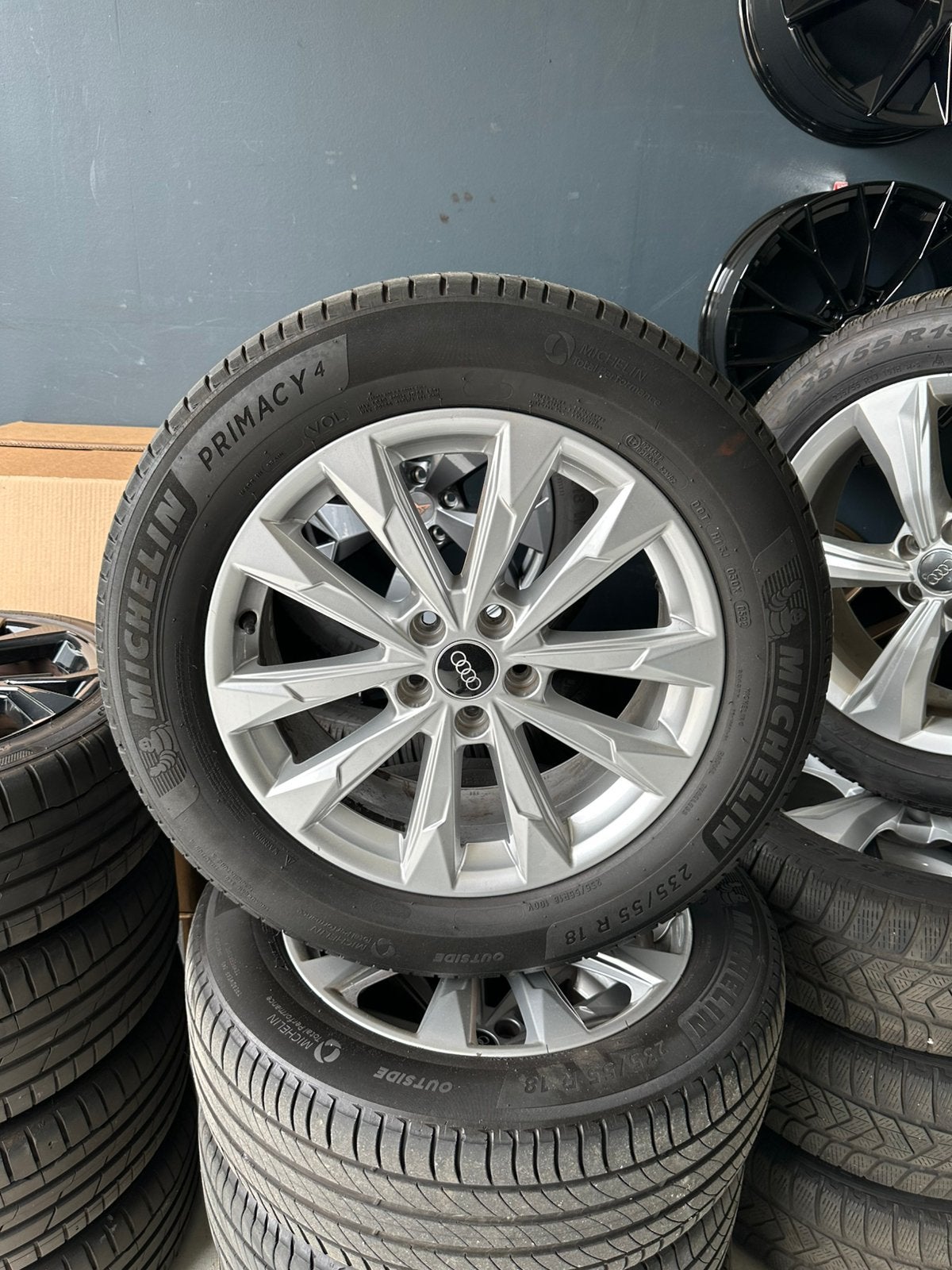 5x112 18* Orginele Audi velgen met top michelin banden, 18 inch, W, Nieuw, Ophalen of Verzenden