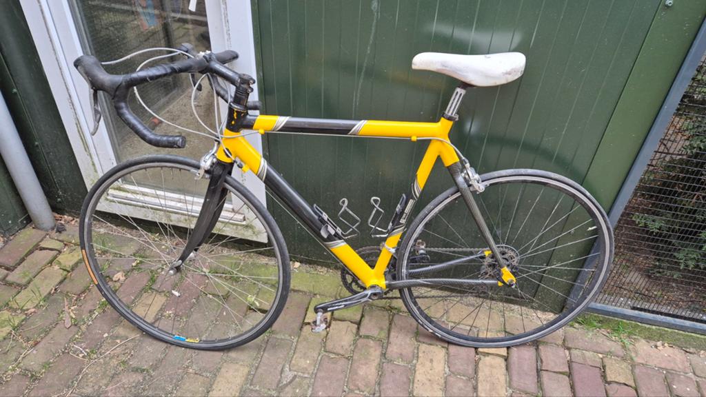 Racefiets JPS 7005 Aluminium - Geel/Zwart, Fietsen en Brommers, Ophalen of Verzenden