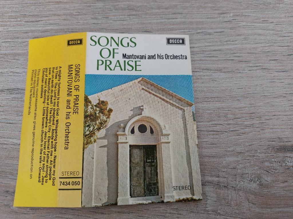 MANTOVANI AND HIS ORCHESTRA - SONGS OF PRAISE (MC), 1 bandje, Ophalen of Verzenden, Zo goed als nieuw, Origineel