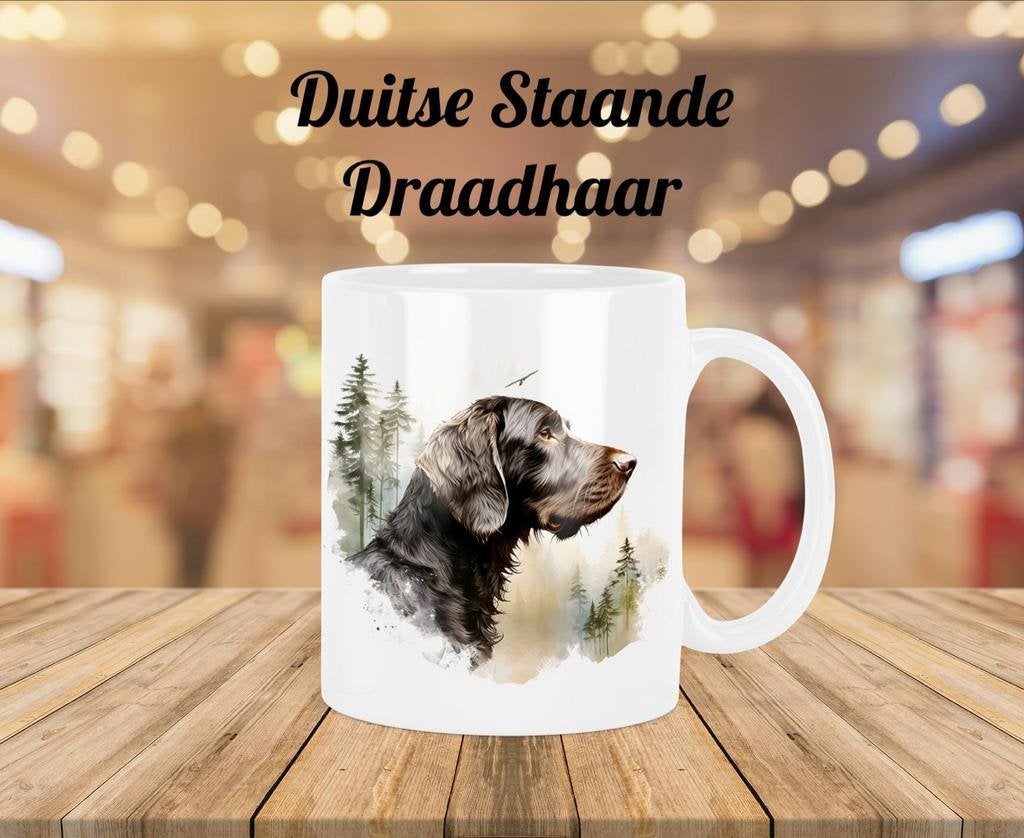 Duitse Staande Draadhaar profiel mok, Verzenden, Nieuw, Overige stijlen, Kop(pen) en/of Schotel(s)