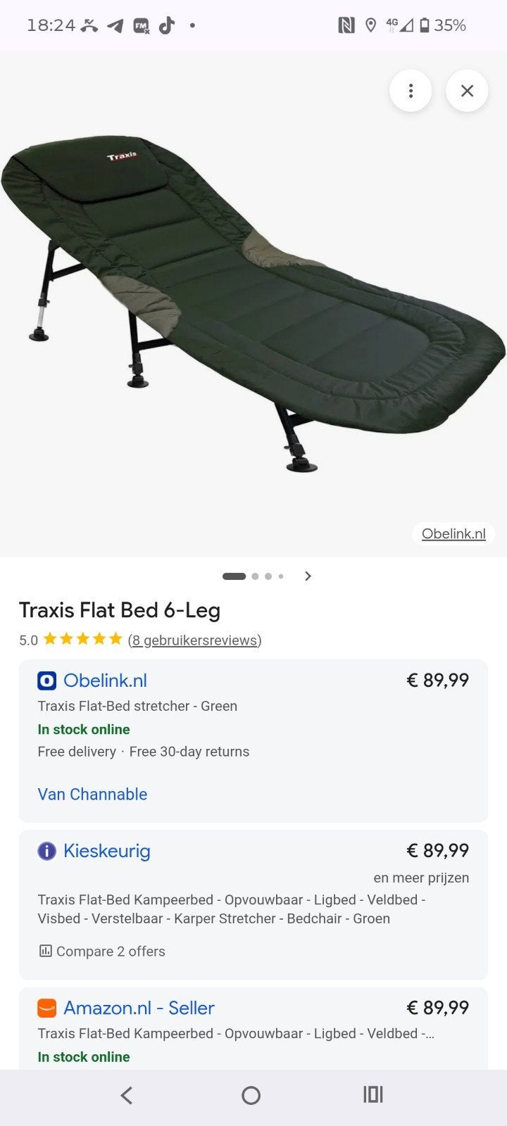 Veldbed, Ophalen