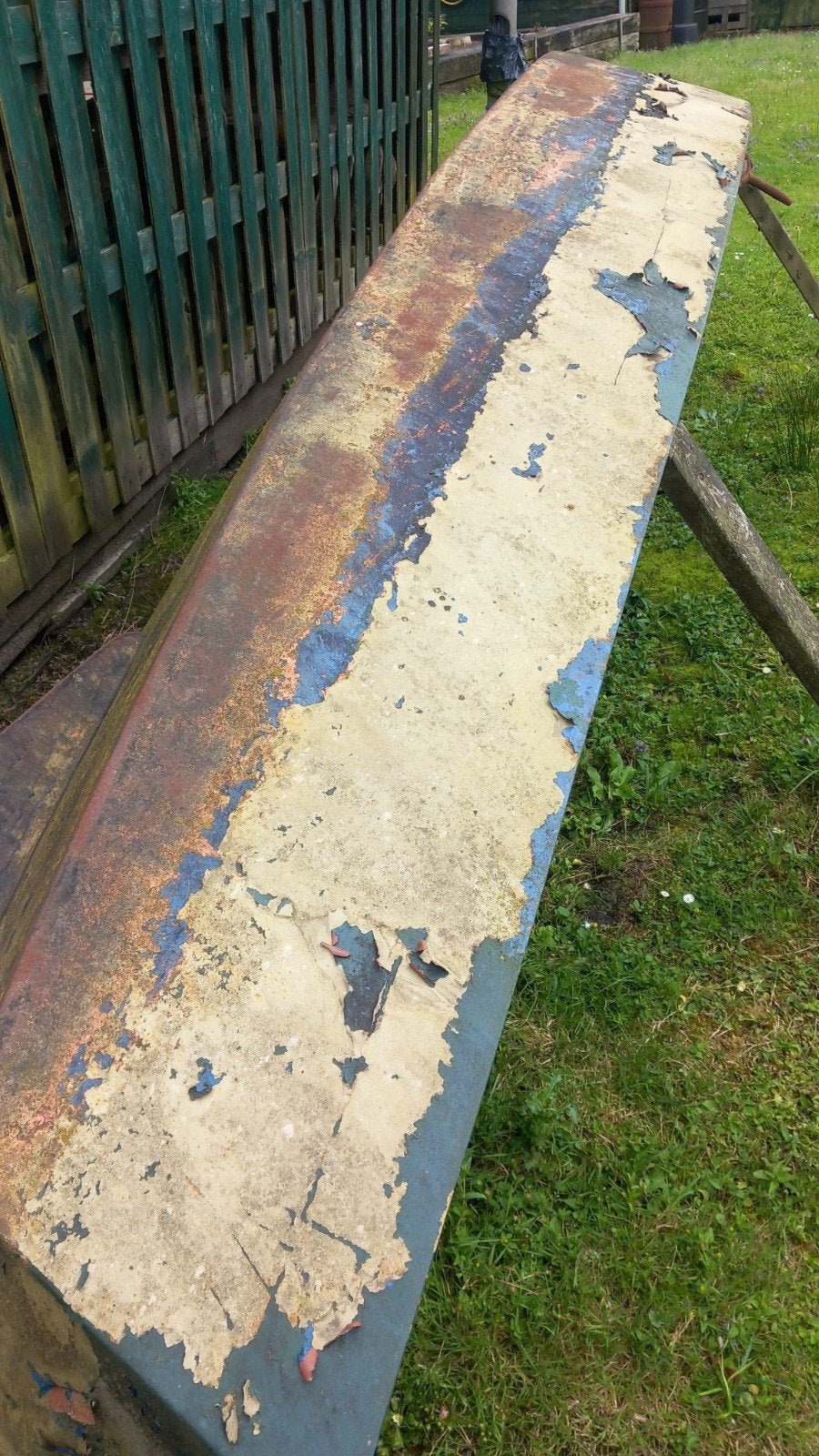 Metalen roeiboot - opknapper - 425x125x47 cm, Ophalen of Verzenden, Gebruikt, Polyester